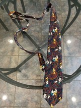 Disney Store Silk Tie Paisley  Purple, Red, Teal Mickey Goofy Donald Pluto - $14.54