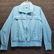 Nike Sportswear Vtg Jacket Full Zip Baby Blue Pockets Ruffles Sz L 12-14... - £23.20 GBP