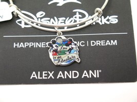 Disney Alex and Ani Love is an Adventure Bracelet Silver Mickey Minnie Bangle - £55.38 GBP