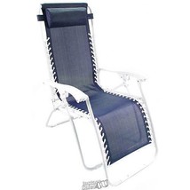 Stoneberry-Zero Gravity Patio Chair Navy Blue Steel Frame Beach Pool - £56.03 GBP