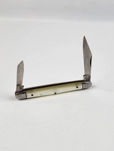 Vintage Sabre Stainless Japan 642 Pocket Knife 2-Blade White Pearl Handle Nice - £17.85 GBP