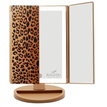 Makeup Vanity Mirror Lights  1X 3X 2X Magnification 72 LEDs Trifold Leopard NEW - £33.61 GBP