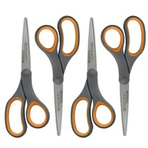 Westcott Titanium Bonded Scissors, Soft Handle, 8&quot;, Straight, Gray/Yello... - $22.63