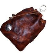 1 Pcs Leather Mini Medieval Pouch Keychain, Coin Organize - £18.91 GBP
