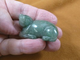 (Y-SEAL-566) green Aventurine SEAL gemstone carving FIGURINE gem seals s... - $14.01