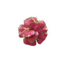 Vintage costume Peony Earring Pink Flower Gold Tone Jewelry - £7.56 GBP