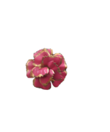 Vintage costume Peony Earring Pink Flower Gold Tone Jewelry - £7.46 GBP