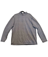 Cremieux Blue Label Grey Jacquard Knit Quarter-Zip Men&#39;s XL Pullover Swe... - $25.04