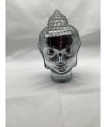 Buddha Head Statue Silver Art Glass Decorative  12&quot; x 10&quot; x 6.5&quot;  Zen Me... - £37.84 GBP