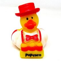 Popcorn Seller Rubber Duck 2&quot; Circus Carnival Squirter Collectible Spa Bath ToyX - £6.68 GBP