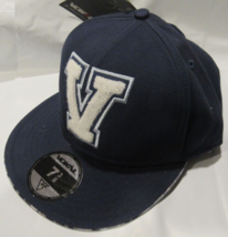 NWT Vokal Clothing Chenille Fitted Baseball Hat Size 7 3/8 Navy Blue - £19.65 GBP