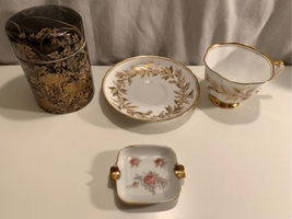 MCM Royal Chelsea Tea Set- Almond Willow’ Gold Foil English Bone China +Xtras - £35.60 GBP