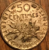 1912 France Silver 50 Centimes Semeuse Coin - £3.25 GBP