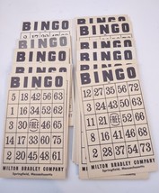 Vintage Bingo Card 32 pcs Black Ink Milton Bradley Co Cardstock Heavy 3 1/2&quot; - £9.19 GBP