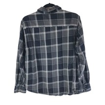 Arizona Jeans Mens Flannel Shirt Button Down Plaid Pockets Gray Black L - £9.89 GBP