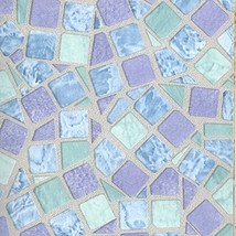 Dundee Deco AZ-F8062 Abstract Printed Mauve, Blue, Green Mosaic Peel and Stick S - $19.79