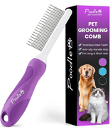 Poodle Pet Detangling Pet Comb with Long &amp; Short Stainless Steel Teeth f... - €12,59 EUR