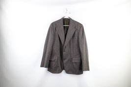 Vintage 70s Rockabilly Mens 42L Wool Blend Knit 2 Button Suit Jacket Coat Blazer - £38.84 GBP