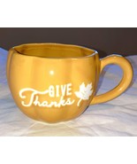 Coffee Cocoa Mug GIVE THANKS Orange Pumpkin   Autumn Fall THANKSGIVING - $183.33 MXN