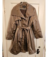 JONES NEW YORK TRENCH COAT WITH REMOVABLE FAUX FUR LINING 2XL METALLIC B... - $49.45