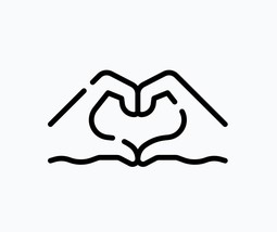Heart in hands Icon sticker instant download svg,png,psd,eps,jpeg - £3.58 GBP