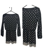 White House Black Market Eyelet Open Shoulder Black White Ladies Dress S... - $39.90