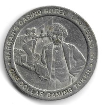 Vintage Harrah&#39;s Casino Las Vegas One Dollar $1 Gaming Mark Twain Slots Token - £7.76 GBP