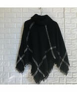 Chico&#39;s black white shawl turtleneck cape women&#39;s small medium s/m - $33.85 CAD