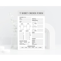 Shirt Order Form Template | Editable Order Forms | Purchase Order Forms - £2.36 GBP
