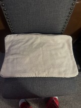 Lumbar Pillow Covers 12x20 Soft Cream Colored With Textured Stripes - £9.79 GBP