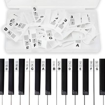 88 Full-Size Piano Keyboard Stickers Removable, Piano Keyboard Note Labels, Made - £13.56 GBP