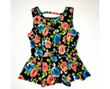 One Clothing Women&#39;s Tank Top Blouse Size Medium Floral Multicolor Polye... - $14.84