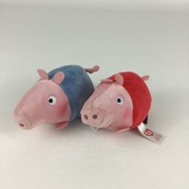 Teeny Ty&#39;s Peppa Pig George and Peppa 2pc Lot Mini Plush Stuffed Toys Ty 2016 - £12.62 GBP
