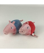 Teeny Ty&#39;s Peppa Pig George and Peppa 2pc Lot Mini Plush Stuffed Toys Ty... - £12.47 GBP