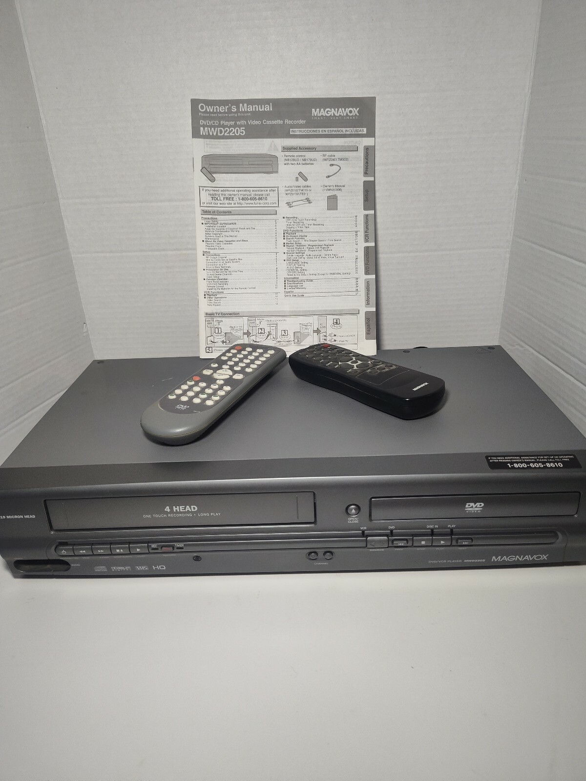 CLEAN Magnavox DVD/VCR Combo MWD2205 VHS Player Recorder With Remote - $79.19