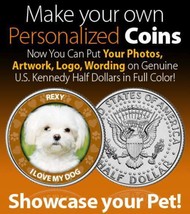 Make Your Own Personalized POKER CARD GUARD Put Photo on JFK Half Dollar... - £6.84 GBP
