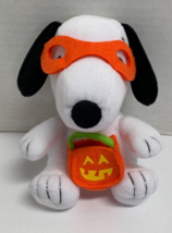 Hallmark Plush Stuffed Animal Toy Snoopy Peanuts Halloween Pumpkin Basket Mask - £6.99 GBP