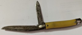 Small no markings yellow handle pocket knife - $14.50