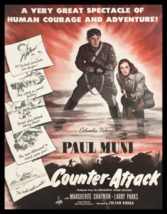 1945 Columbia Pictures Paul Muni in Counter-Attack Vintage Print Ad - $14.20