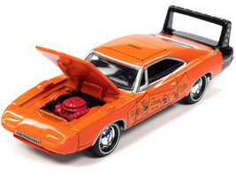 1969 Dodge Charger Daytona Chance Orange w Black Tail Stripe Graphics w Game Tok - £16.31 GBP
