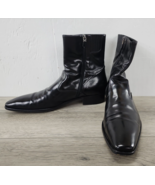 Men&#39;s Salvatore Ferragamo Dark Brown Leather Zip Ankle Boots Italy - Siz... - £271.33 GBP