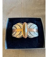 Vintage Montana Silversmiths Cuff Bracelet with Inset Stone NIB Two Tone - £33.12 GBP