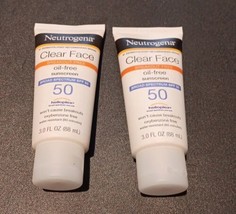 2 Pack, Neutrogena Clear Face Oil-Free Sunscreen SPF 50 3 Oz (K6) - £31.01 GBP