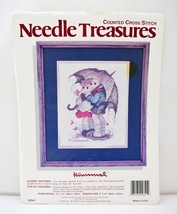 Hummel Stormy Weather Kids & Umbrella Counted Cross Stitch Kit-Needle Treasures - $14.20