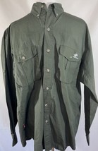 Winchester Vented Shirt Medium Button Down Long Sleeve Roll Sleeves Green - £14.56 GBP