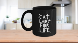 Cat Lady For Life - Cat Rescue Mom Owner Lover Gift Ceramic Coffee Mug Tea Cup - £19.78 GBP
