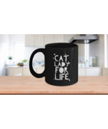 Cat Lady For Life - Cat Rescue Mom Owner Lover Gift Ceramic Coffee Mug Tea Cup - £20.09 GBP