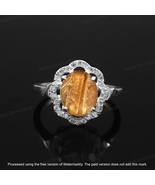 Natural Golden Rutile Quartz Ring 925 Sterling Silver Handmade Engagemen... - £53.49 GBP
