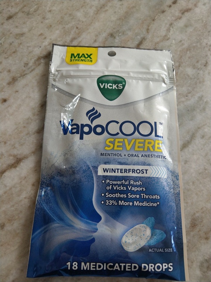 Vicks VapoCool Winter frost Cough Drops. U Reveive 1 bag containing 18 d... - $19.68