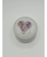 Vintage Round Porcelain Heart Trinket Box - £9.15 GBP